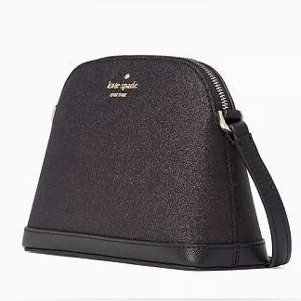 ♠️KATE SPADE♠️Black Glitter Tinsel Small Dome Shoulder Crossbody/NWT
